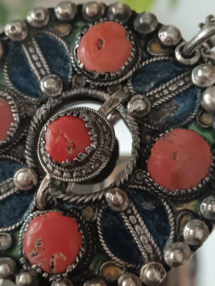 Collier berbère email et corail - photo numéro 6
