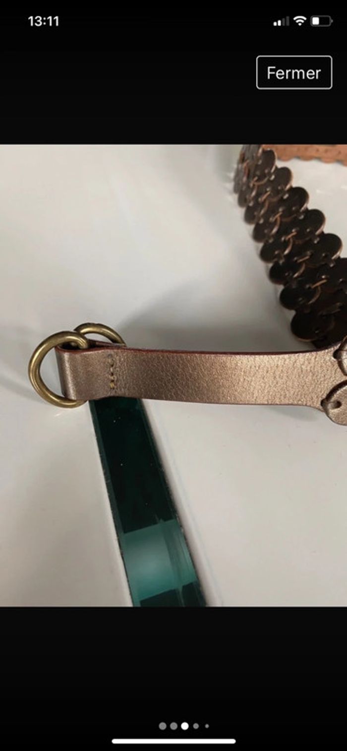 Ceinture en cuir bronze - photo numéro 3