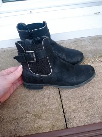 Bottines bleu marine en daim