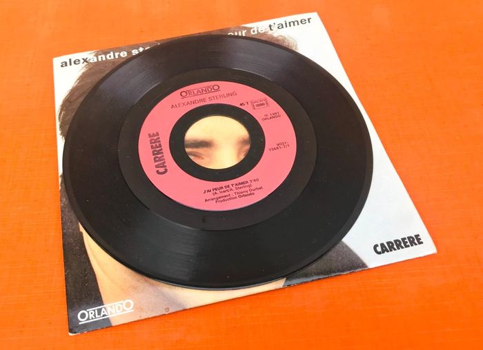 Vinyle 45 tours Alexandre Sterling J' ai peur de t' aimer (1991) Carrere 9031-736817 - photo numéro 4
