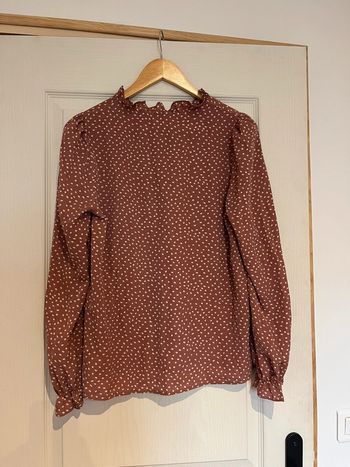 Blouse rose à pois