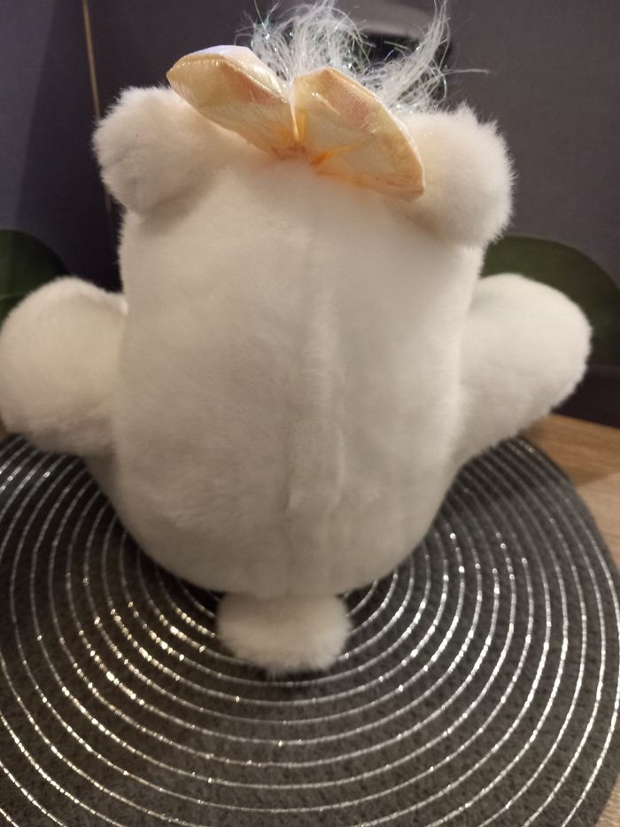 Peluche tickke bear Mattel 1993  blanc/rose mesure 30cm - photo numéro 4