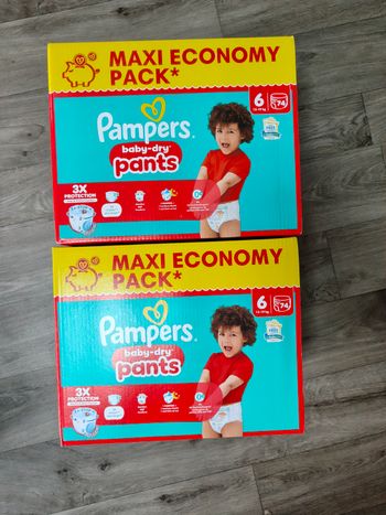 2 carton couche pampers taille6