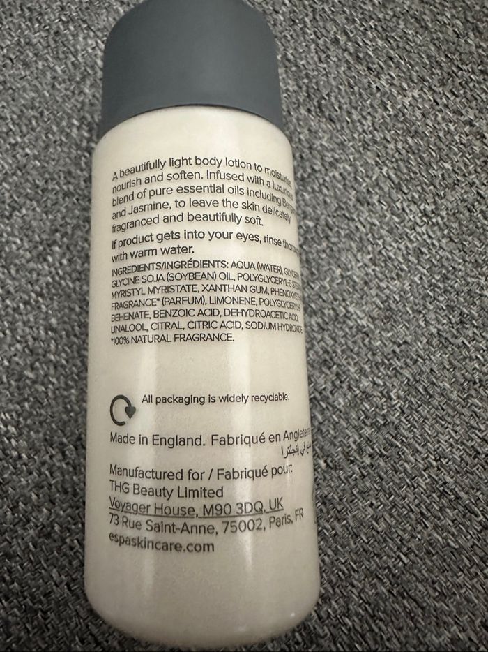 Lotion pour le corps bergamot et jasmin espa 40 ml neuf avec étiquette - photo numéro 2