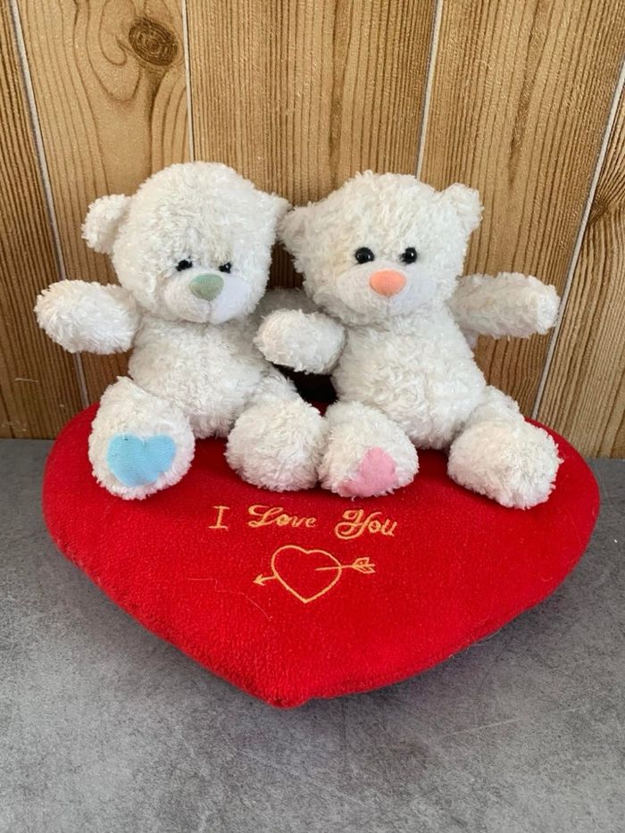 Peluche coeur ancien + autre