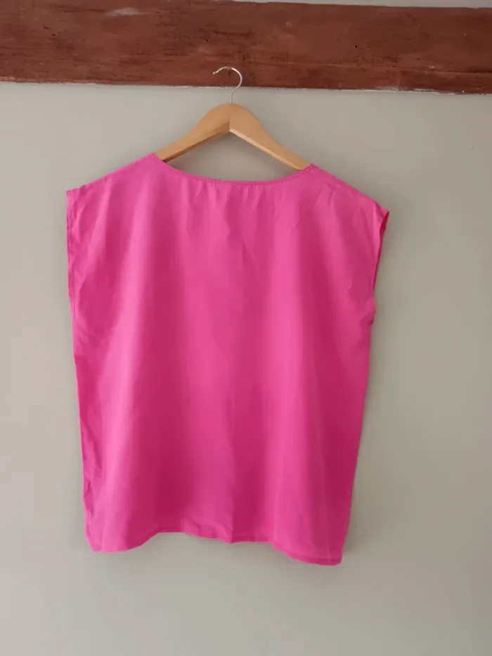 T-shirt soie rose fluo - photo numéro 5