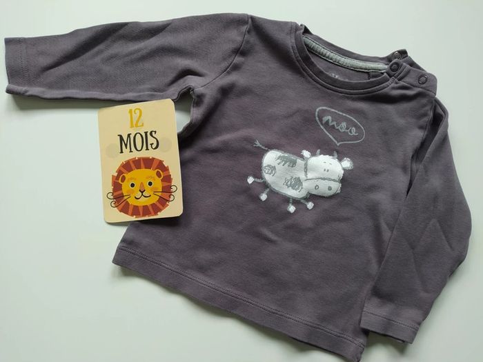 Tee-shirt manches longues, taille 12 mois