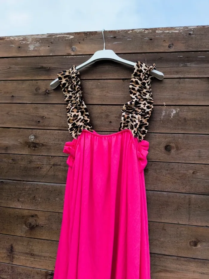 Robe longue rose fushia bretelles léopard TU 36 à 44 - photo numéro 11