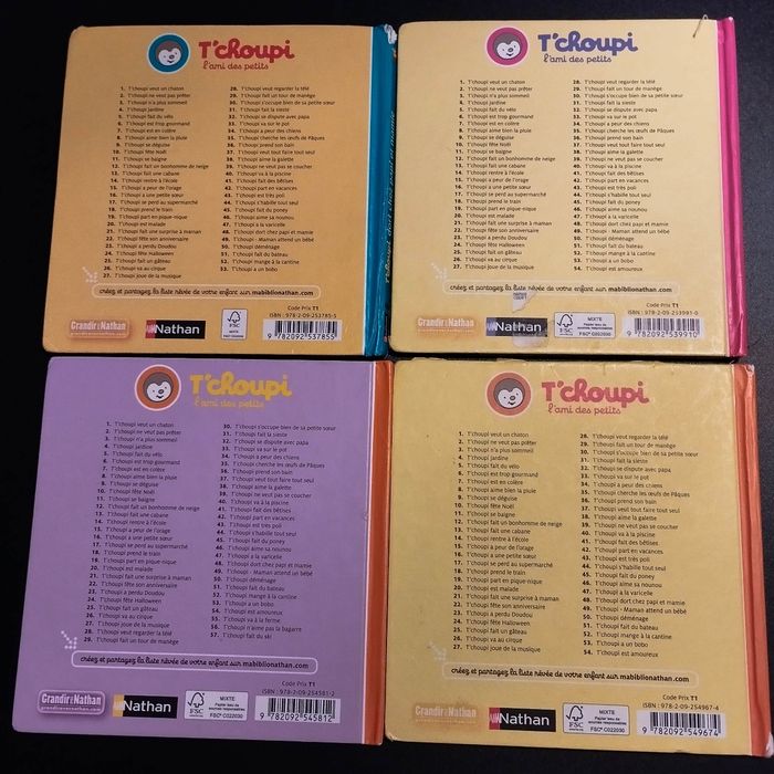 Lot de 4 Livres enfant Nathan T'choupi - photo numéro 2