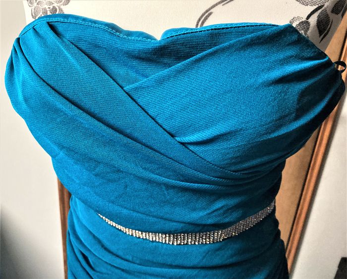 Robe bustier de fêtes bleu canard taille 38/40 - photo numéro 4