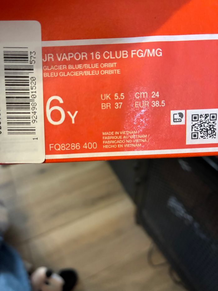 Nike vapor 16 club FG/MG, chaussure de foot pointure 38,5 - photo numéro 7