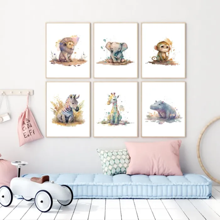 Affiches “Safari Doux” pour chambre enfant - photo numéro 3