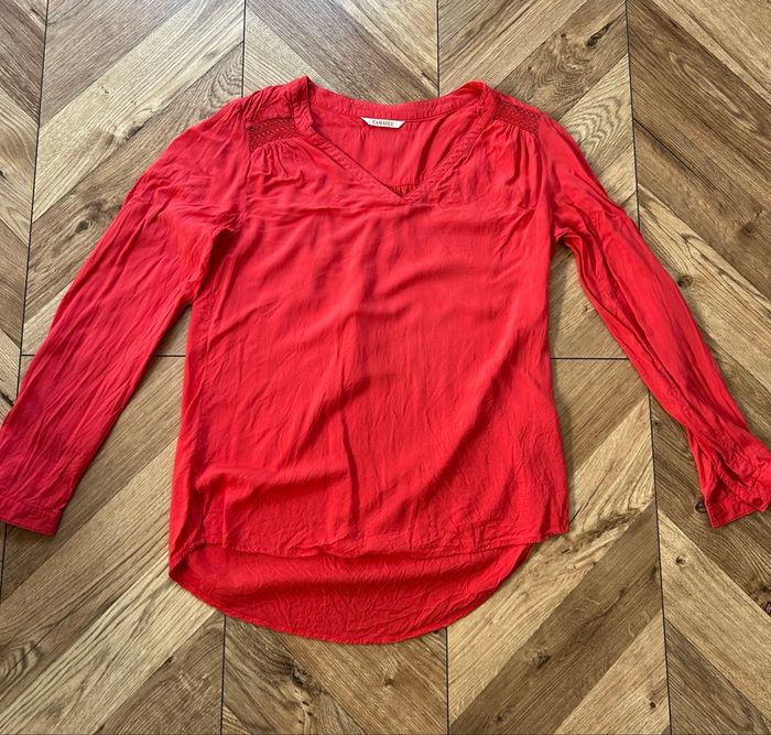 Blouse Fluide Camaïeu - Rouge Corail / Framboise - photo numéro 2