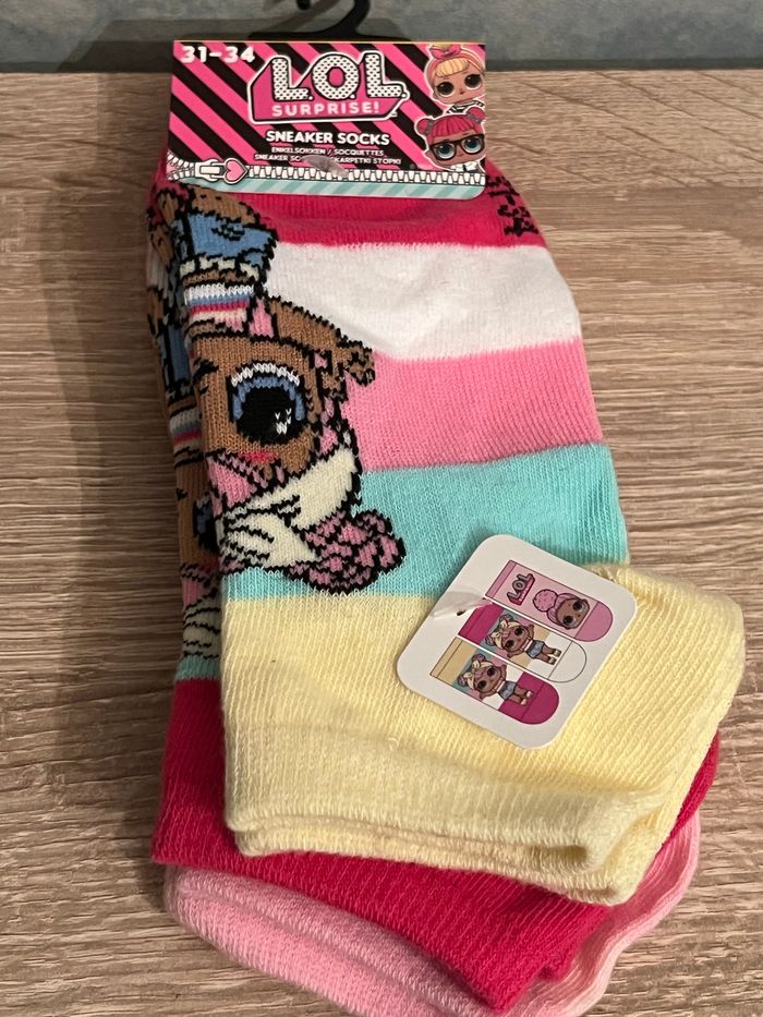 Lot de 3 paires de chaussettes courtes LOL Surprise 31-34