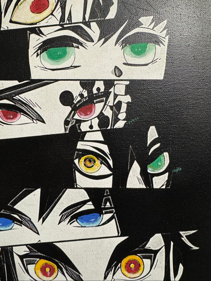 Tableau regards collectors – Demon Slayer série limitée toile 30x40 cm - photo numéro 4