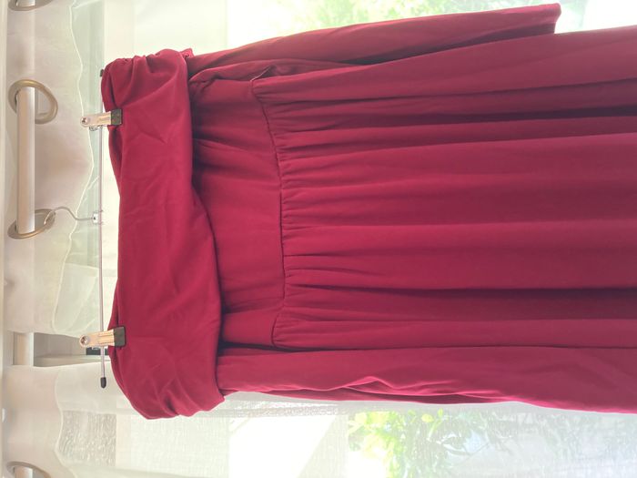 Robe de soirée de maternité rouge bordeaux - photo numéro 2