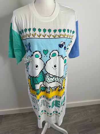 Chemise de nuit bariolée oursons Vintage TU