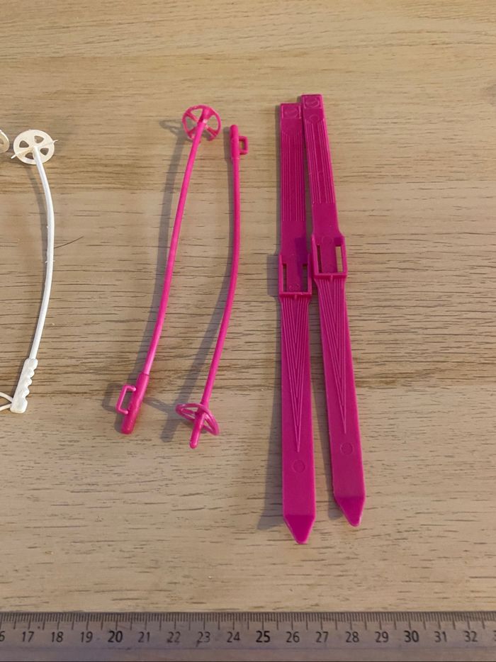 Accessoires poupée mannequin ski rose blanc - photo numéro 3
