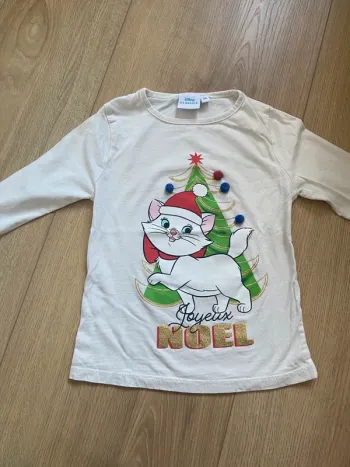 T-shirt manches longues disney Marie les aristochats Noël