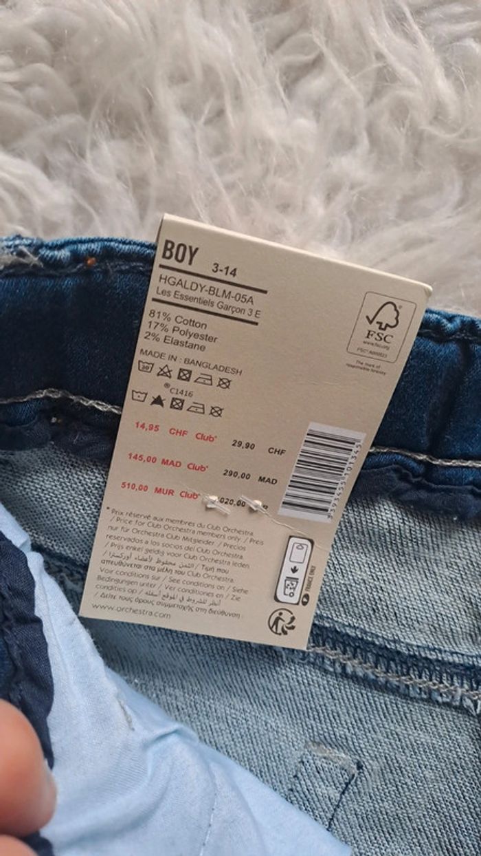 Short en jean neuf orchestra 5ans - photo numéro 3