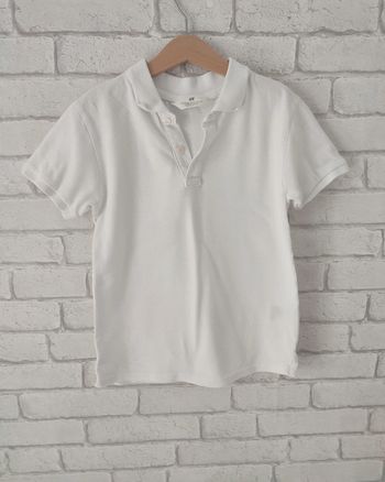 Polo H&M blanc texturé - Taille 6/7 ans