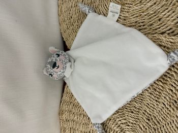 Doudou plat léopard blanc gris soft toy baby
