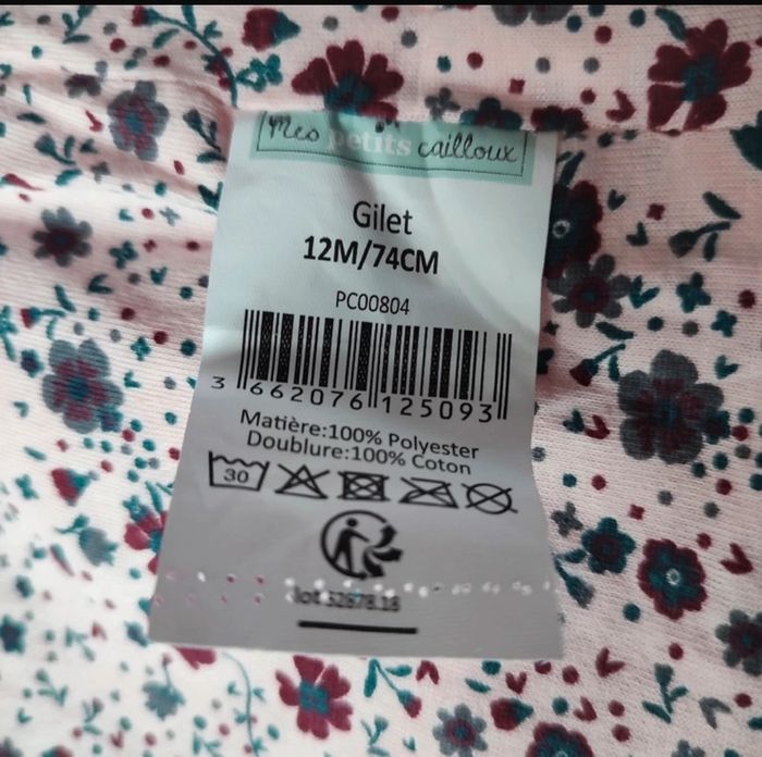 Gilet rose sans manches doublure coton 12 mois Lili marelle - photo numéro 5