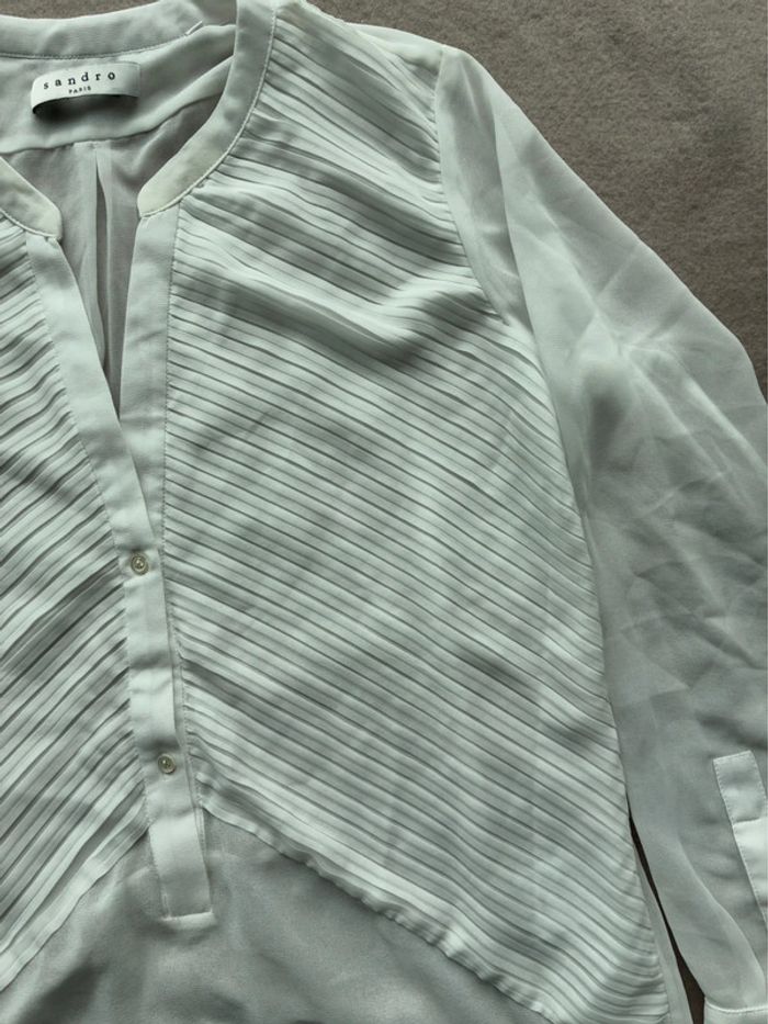 Chemise femme transparente blanche Sandro taille 1 en parfait état - photo numéro 8