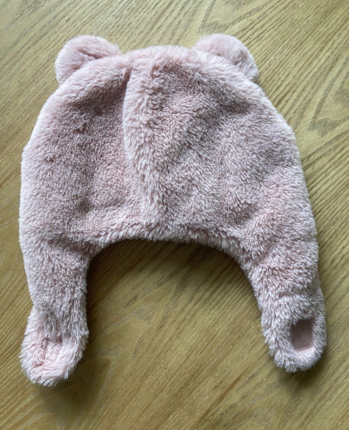 Bonnet en sherpa avec oreilles d'ourson bébé 12/18 mois - photo numéro 2