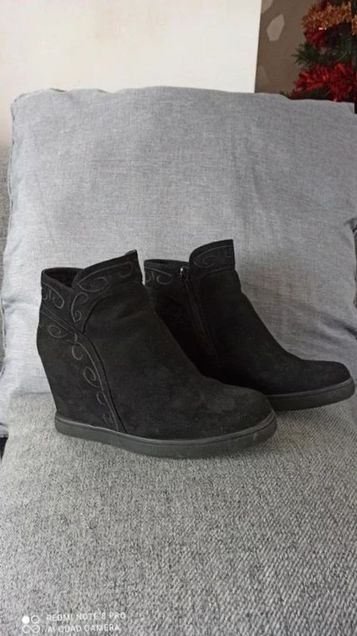 Bottines compensé taille 39 noire