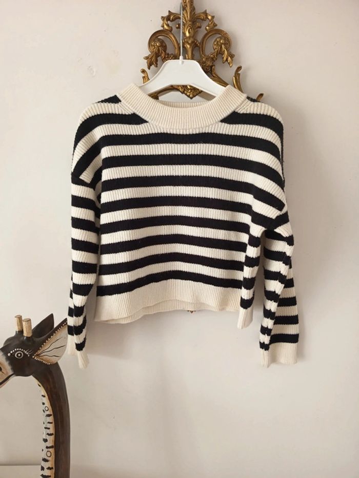 Pull maille rayée