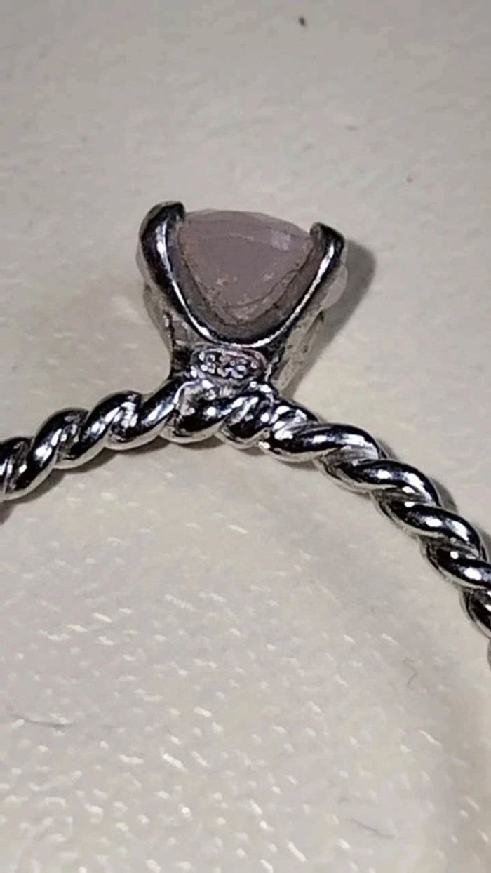 Bague en argent 16mm avec petite pierre rose pâle de chez Maty - photo numéro 3