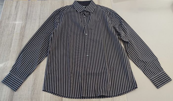 Chemise noire à rayures blanches – Celio – Taille XL – Neuve avec étiquette - photo numéro 7