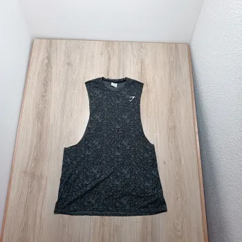 Teeshirt gymshark homme L débardeur gris foncé noir