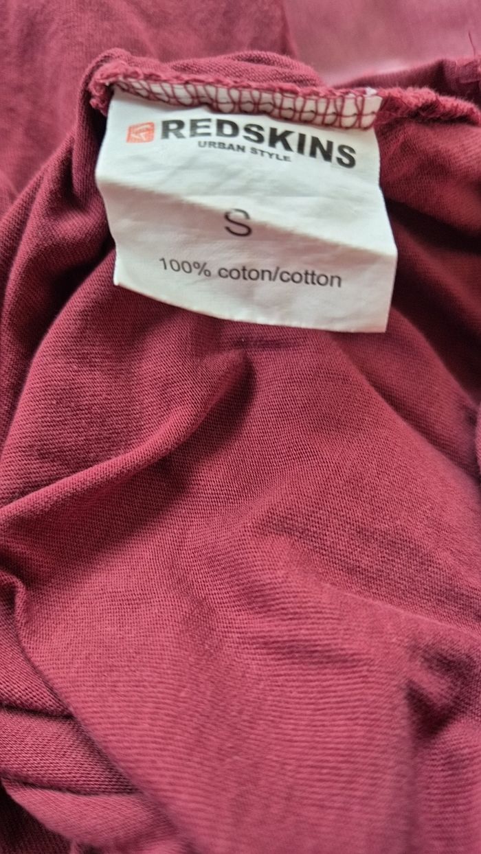 T-shirt Redskins bordeaux logo jaune  – 100 % coton - photo numéro 5