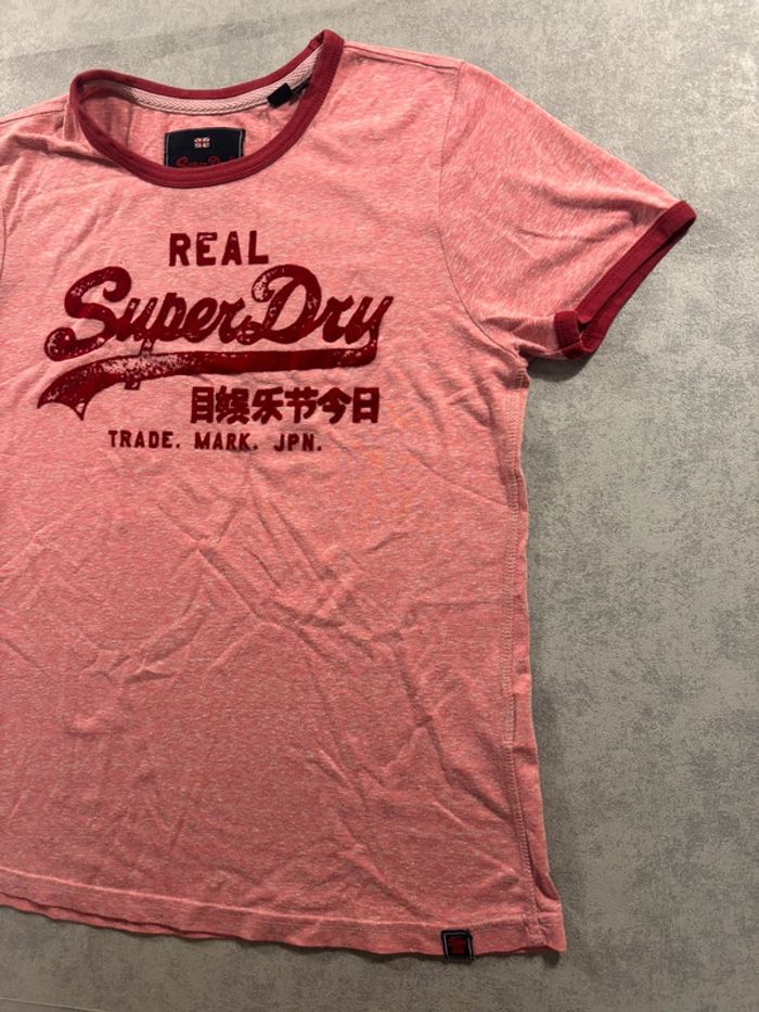 T-Shirt Superdry Rose et rouge Taille M - photo numéro 3