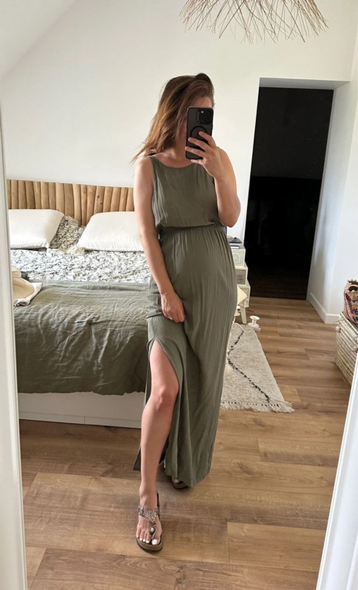 Robe longue kaki Asos joli dos 🐍 - photo numéro 2