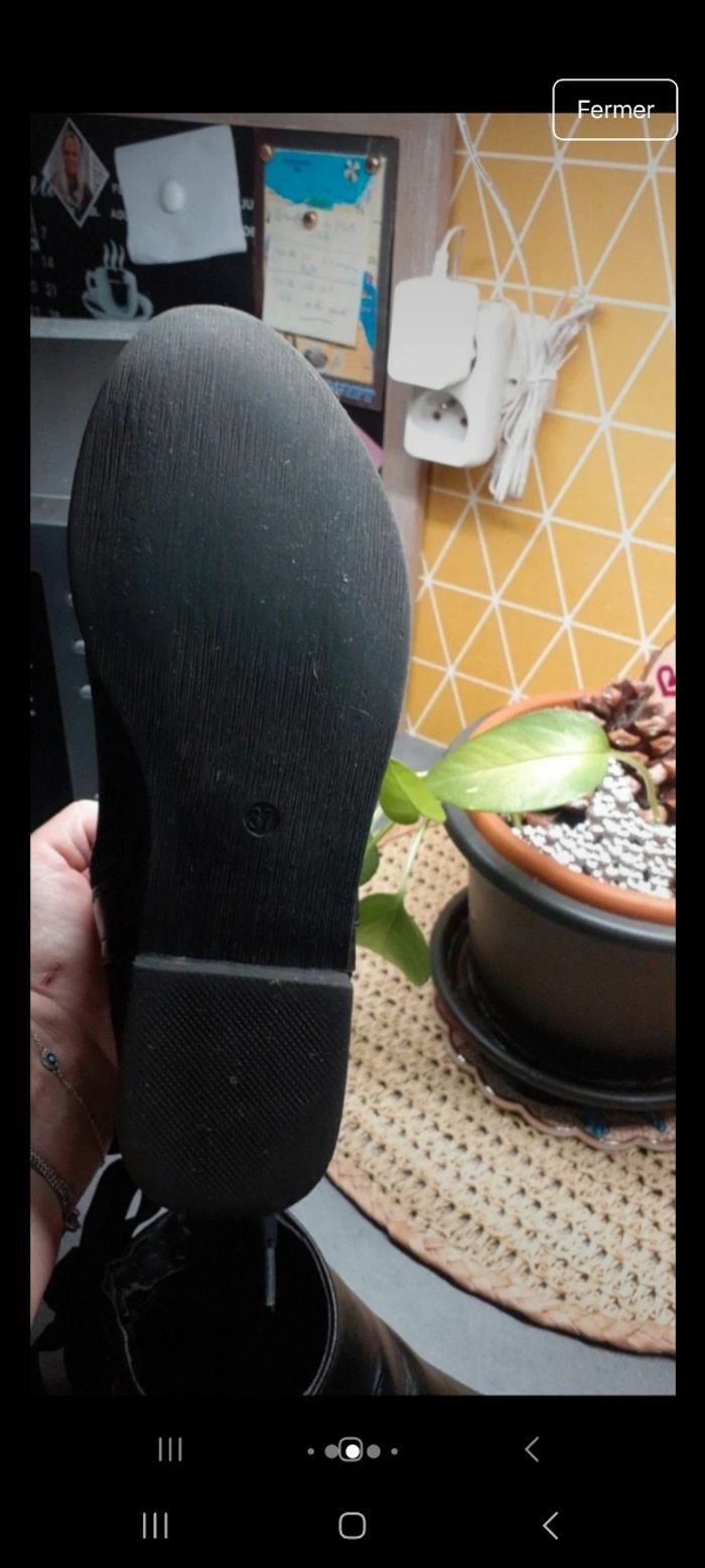Très jolie bottines noir à nœud velours au talon - photo numéro 4