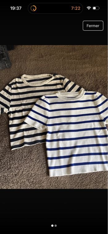 Lot de top court à rayure Kiabi 