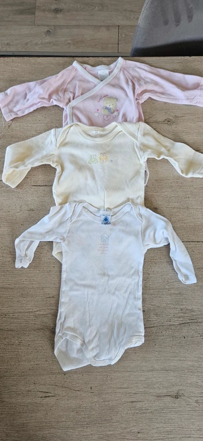 Lot de 3 bodies à manches longues, 6 mois, Petit Bateau - photo numéro 2