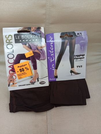 Lot 2 leggings opaque taille 1 et taille 1/2