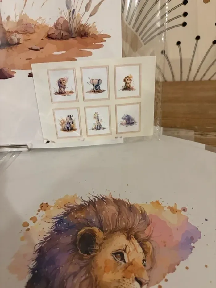 Affiches “Safari Doux” pour chambre enfant - photo numéro 2