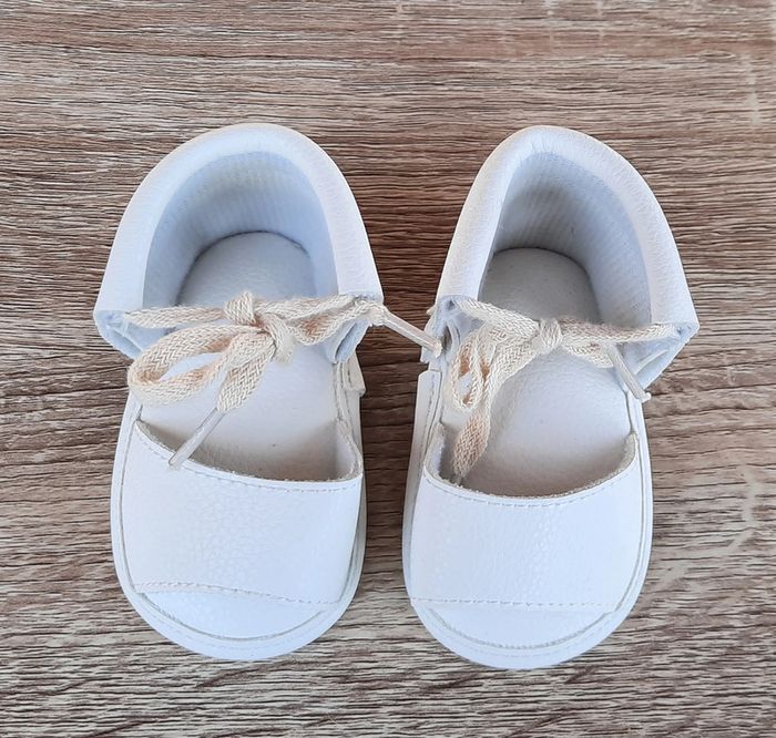 Sandales blanches bébé fille, 3-6 mois, My baby factory - photo numéro 2