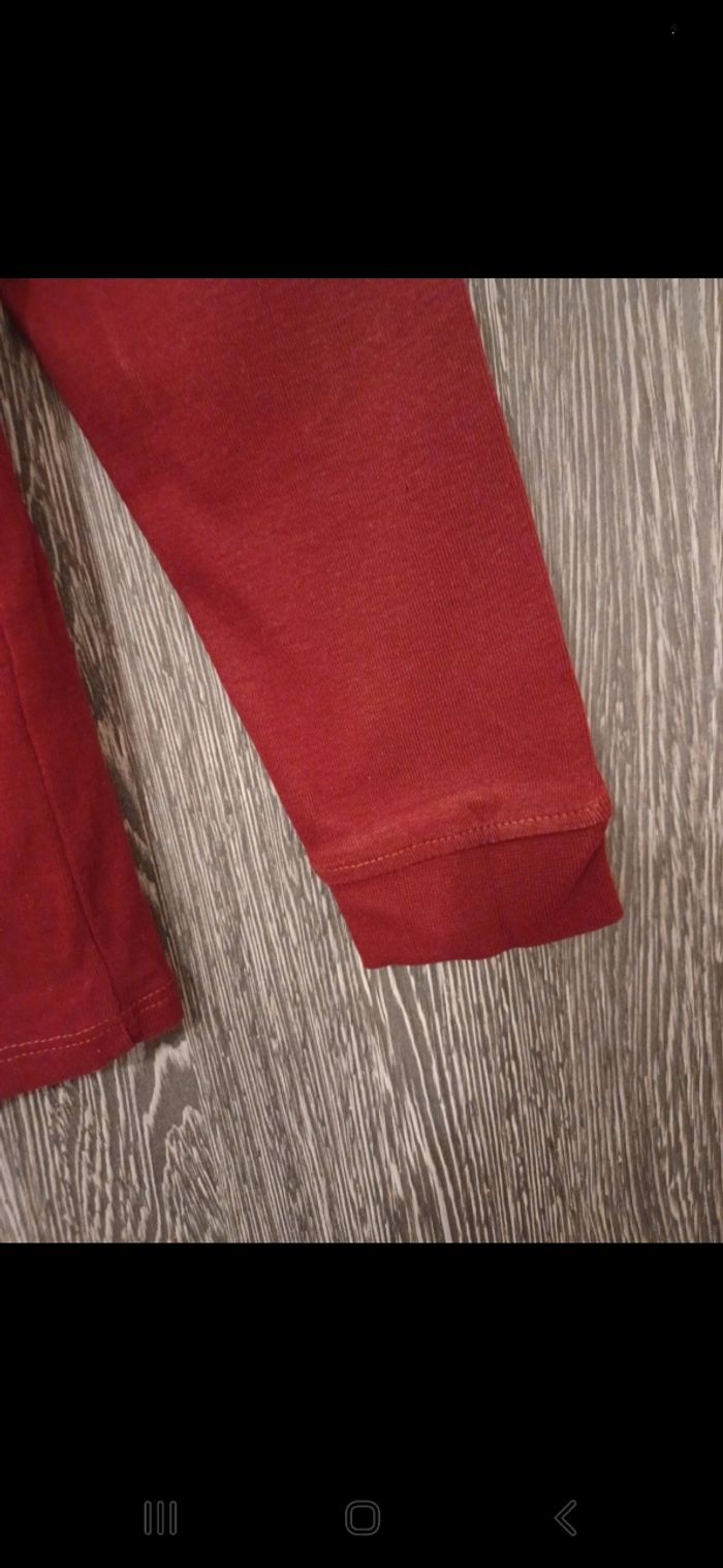 Tee-shirt col roulé uni rouge bordeaux 11-12ans - photo numéro 3