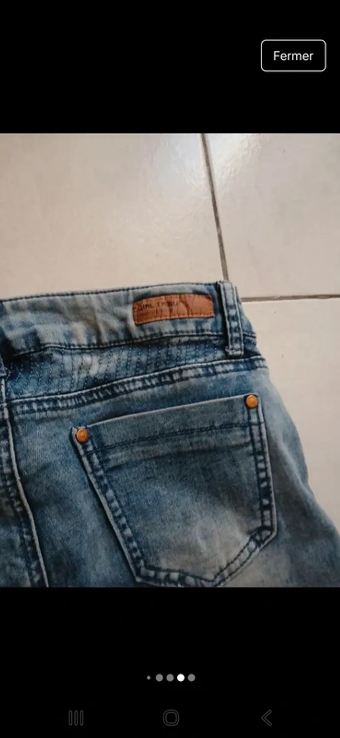 Pantalon taille basse en jean taille 36 - photo numéro 5