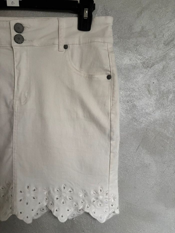Jupe blanche ajourée fleurs Eldys - photo numéro 3