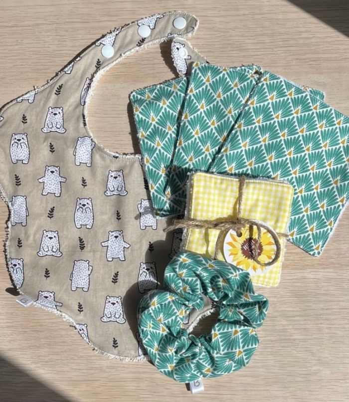 Kit naissance lingettes bavoir chouchou neuf - photo numéro 4
