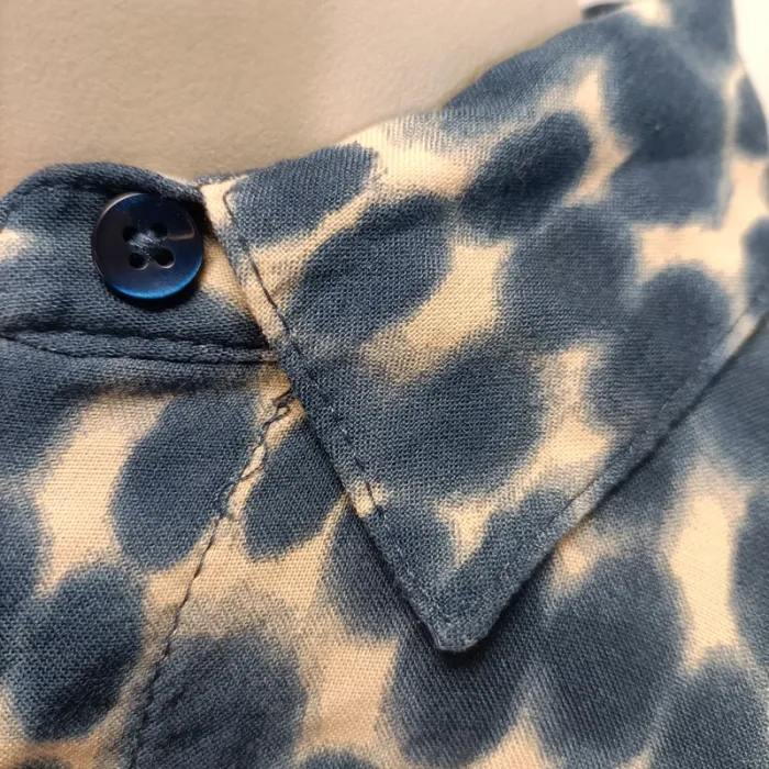 Robe Tie and Dy - S tex - bleu et blanche - robe boutonnée chemise - ceintrée à la taille A291 - photo numéro 9