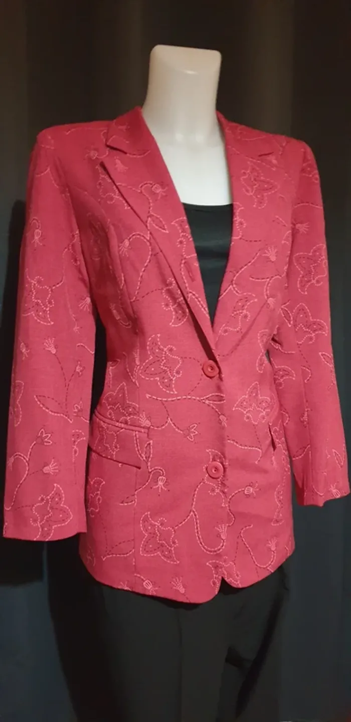 💗 Veste femme rouge motifs floraux 💗 - photo numéro 6