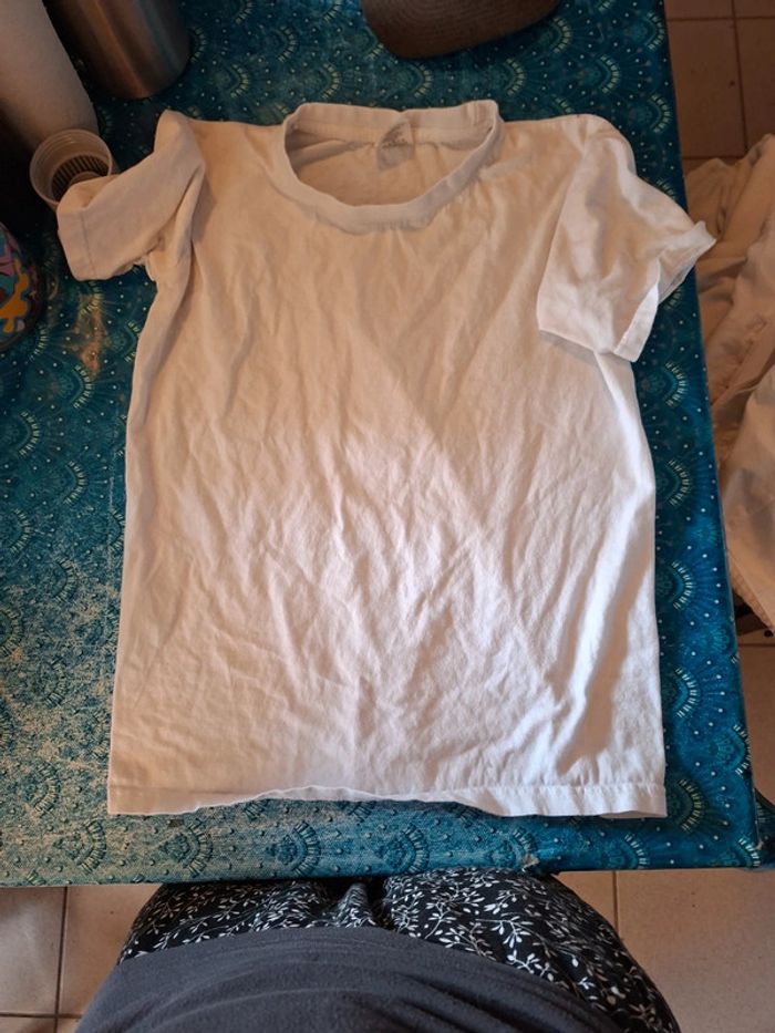 Tee-shirt blanc uni 12/14 ans mixte